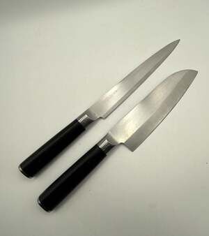 Kamikoto Japanese Steel 2-Piece Kitchen Knife Set (Santoku and Utility Knife)